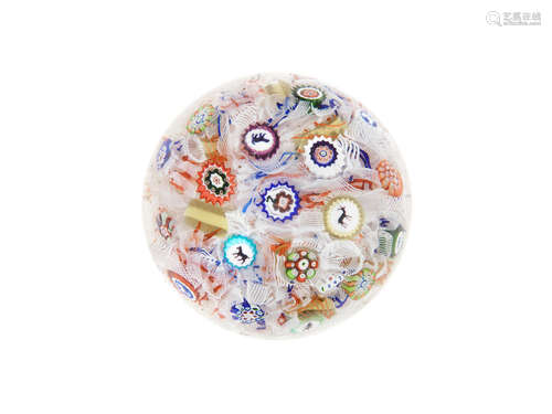 A large Baccarat spaced millefiori paperweight, dated 1847