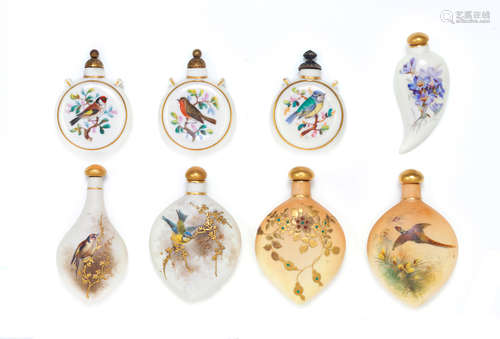 A collection of sixteen Royal Worcester scent bottles, circa 1880-1900