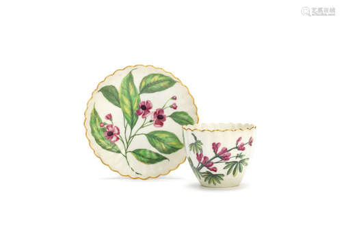 A Chelsea teabowl and saucer, circa 1770