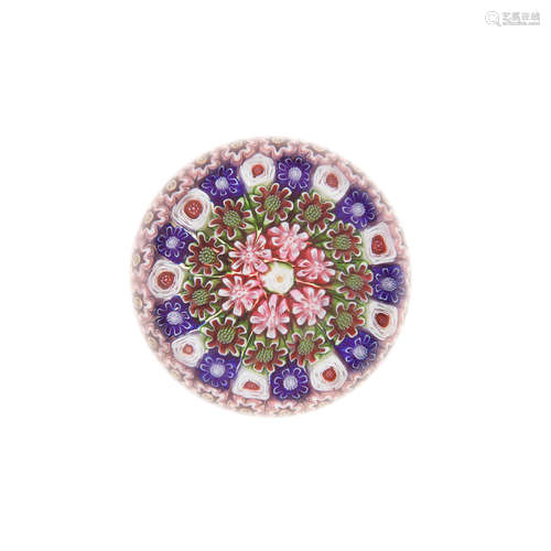 A small Clichy concentric millefiori piedouche paperweight, circa 1850