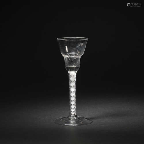 A mixed twist cordial glass, circa 1765