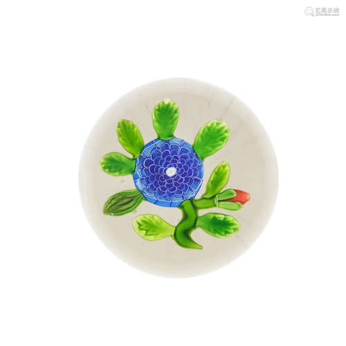 A Baccarat blue camomile paperweight, circa 1850