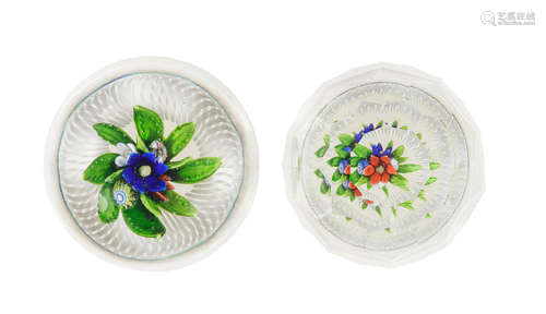 Two St. Louis upright bouquet paperweights, circa 1850