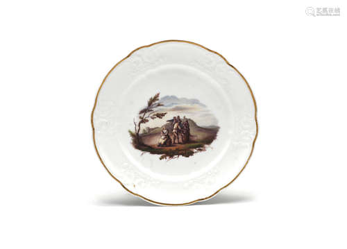 A rare Nantgarw plate, circa 1818-20