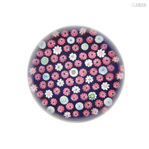 A Clichy blue-ground patterned millefiori paperweight, circa 1850