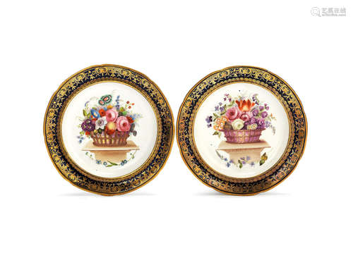 A pair of Swansea small plates from the Lysaght service, circa 1820