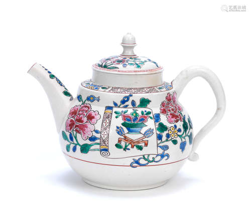 A Staffordshire saltglaze teapot and cover, circa 1750-60