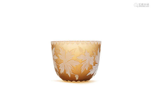 A Thomas Webb and Sons cameo glass finger bowl, circa 1880