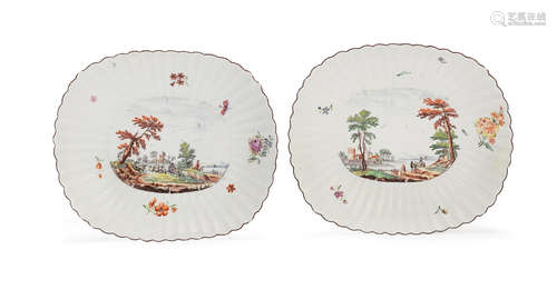 A rare pair of Chelsea, dishes circa 1750-52