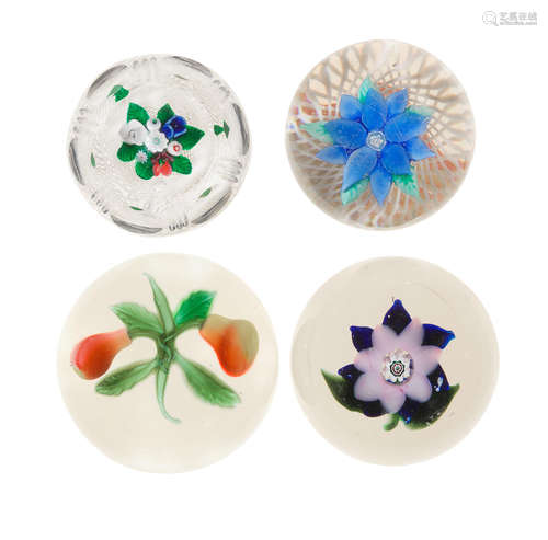 Four New England Glass Co. paperweights, circa 1860