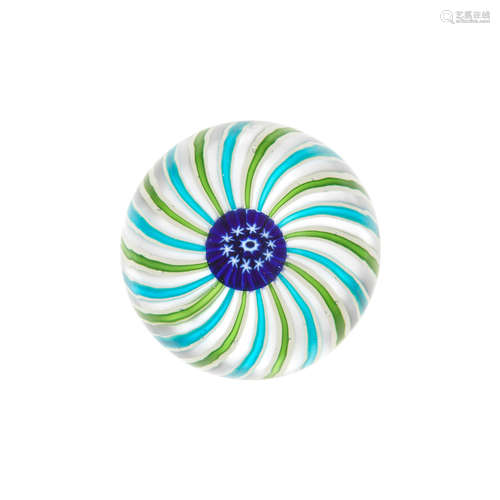 A rare Clichy three-colour swirl paperweight, circa 1850