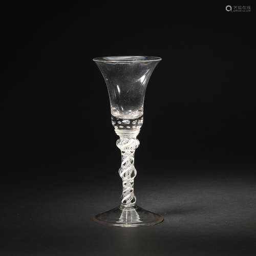 A composite-stemed wine glass, circa 1760