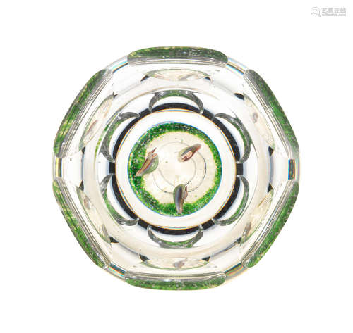 A very rare and highly-characteristic Baccarat 'Three Ducks in a Pond' paperweight, circa 1850