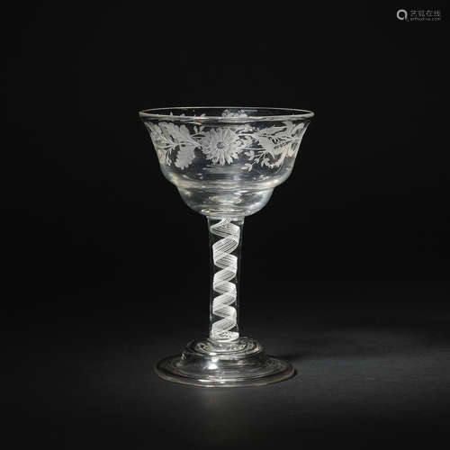 An opaque twist sweetmeat glass, circa 1765