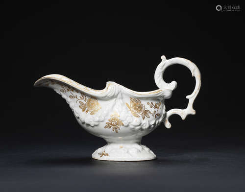 A good Bow sauceboat, circa 1750