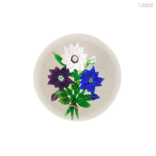 A rare Clichy flat bouquet paperweight, circa 1850