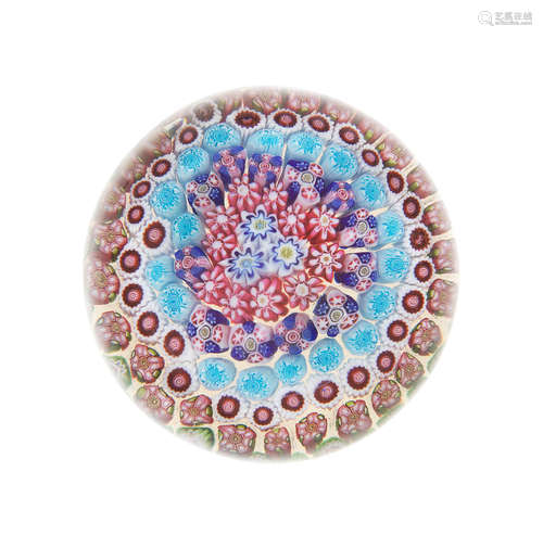 A Clichy concentric millefiori piedouche paperweight, circa 1850