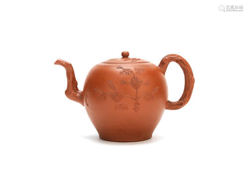 A Staffordshire redware punch pot and cover, circa 1760