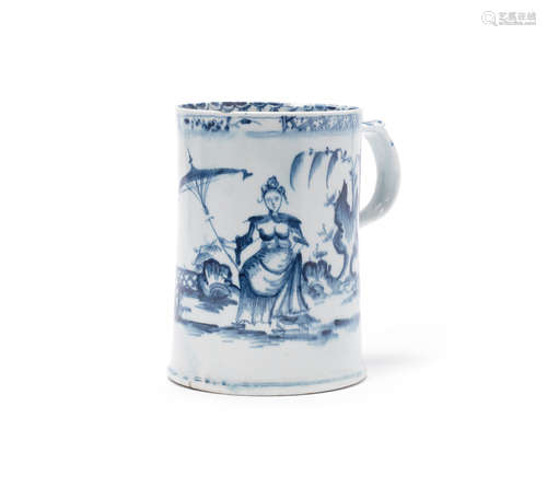 A fine Lowestoft mug, circa 1765