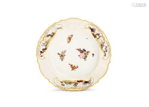 A Chelsea plate with fable decoration, circa 1755