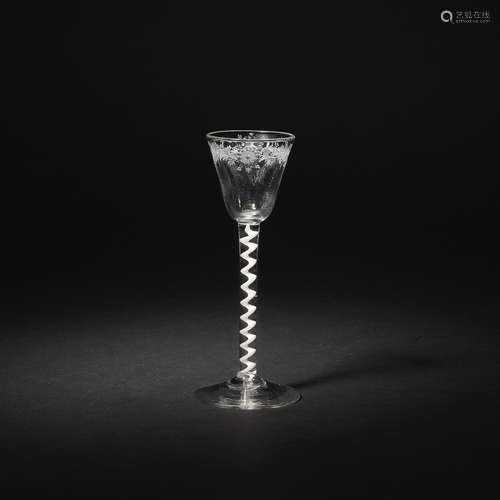 A very small wine or cordial glass, circa 1760