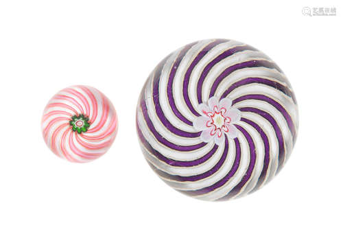 Two Clichy swirl paperweights, circa 1850