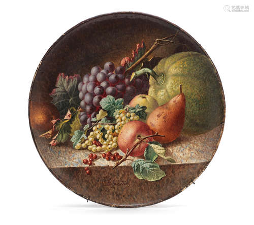 A Copeland earthenware plaque painted by Charles Ferdinand Hürten, circa 1880