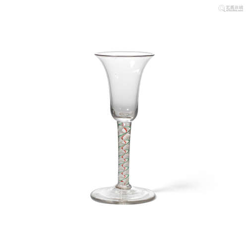 A colour-twist wine glass, circa 1765