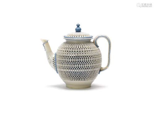 A Royal Worcester reticulated teapot and cover by George Owen, circa 1885