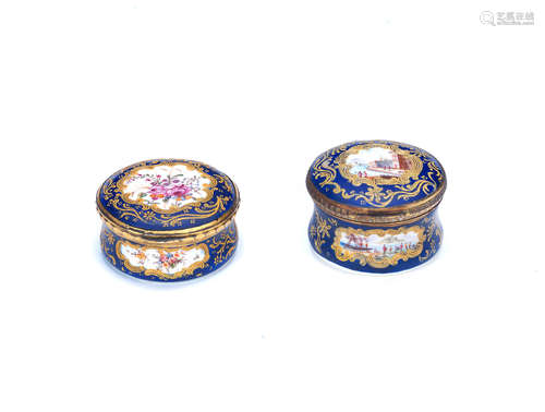 Two Birmingham 'honeysuckle group' patch boxes, circa 1760