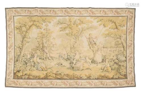 BELGIUM TAPESTRY 18TH C. PASTORAL SCENE 68