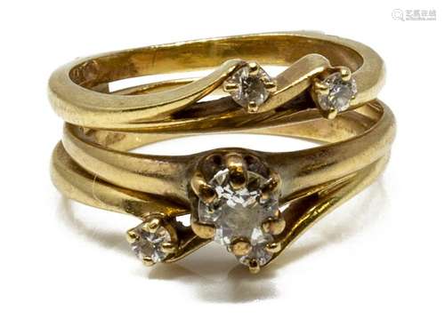 ESTATE 14KT GOLD & DIAMOND SOLITAIRE WITH JACKET