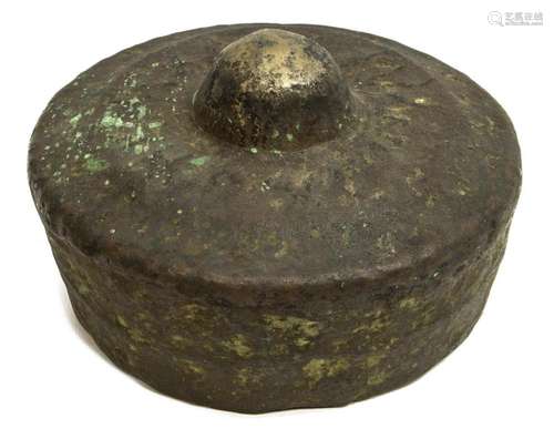 PATINATED BRONZE TEMPLE GONG