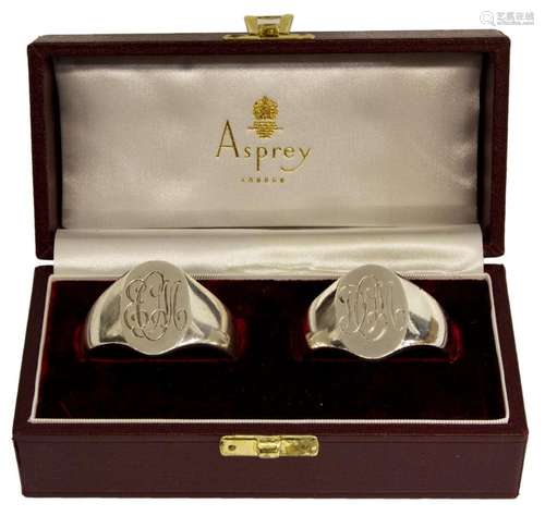 (2) ENGLISH ASPREY & CO LTD STERLING NAPKIN RINGS