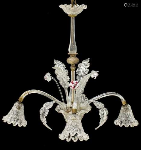 ITALIAN MURANO GLASS 4-LIGHT CHANDELIER