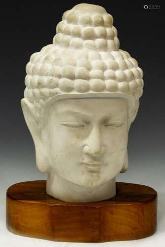 MARBLE SCULPTURE, HEAD OF AMITABHA BUDDHA