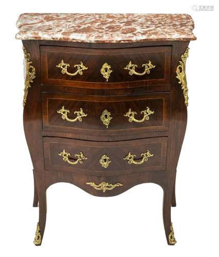 PETITE FRENCH LOUIS XV STYLE ROSEWOOD COMMODE