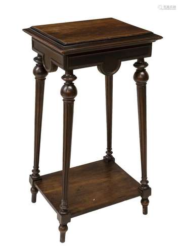 LARGE NAPOLEON III TWO-TIER WALNUT PEDESTAL