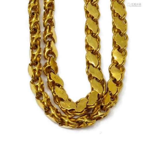 ESTATE 21KT YELLOW GOLD NECKLACE, 43.5 GRAMS