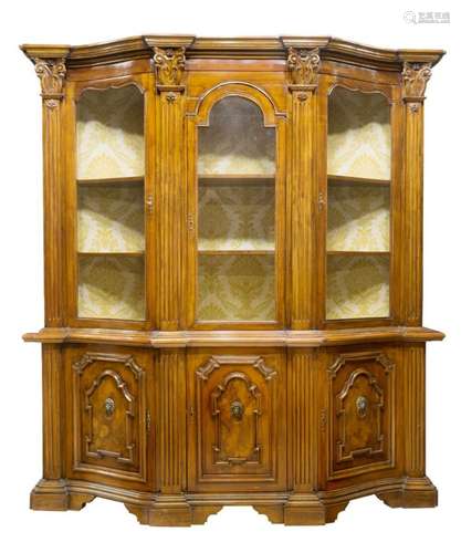 ITALIAN TUSCAN MONUMENTAL STEPBACK BOOKCASE