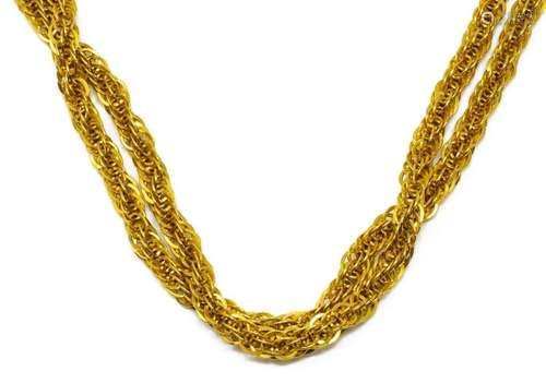 ESTATE 22KT YELLOW GOLD WOVEN NECK CHAIN, 38.5 GR