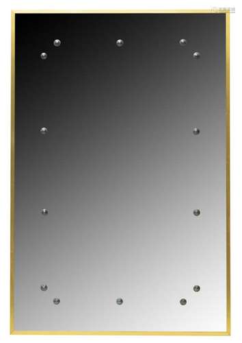 FRENCH MODERN GILT METAL WALL MIRROR