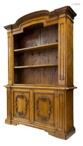 ITALIAN TUSCAN MONUMENTAL STEPBACK BOOKCASE