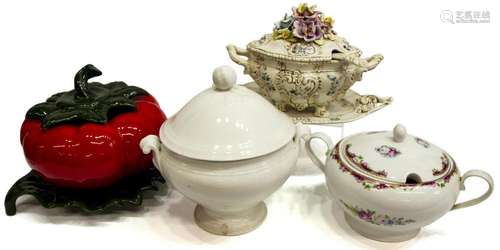 (4) GROUP OF ASSORTED CERAMIC TUREENS / UNDERPLATE