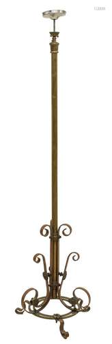 ITALIAN GILT METAL SINGLE LIGHT STANDING LAMP