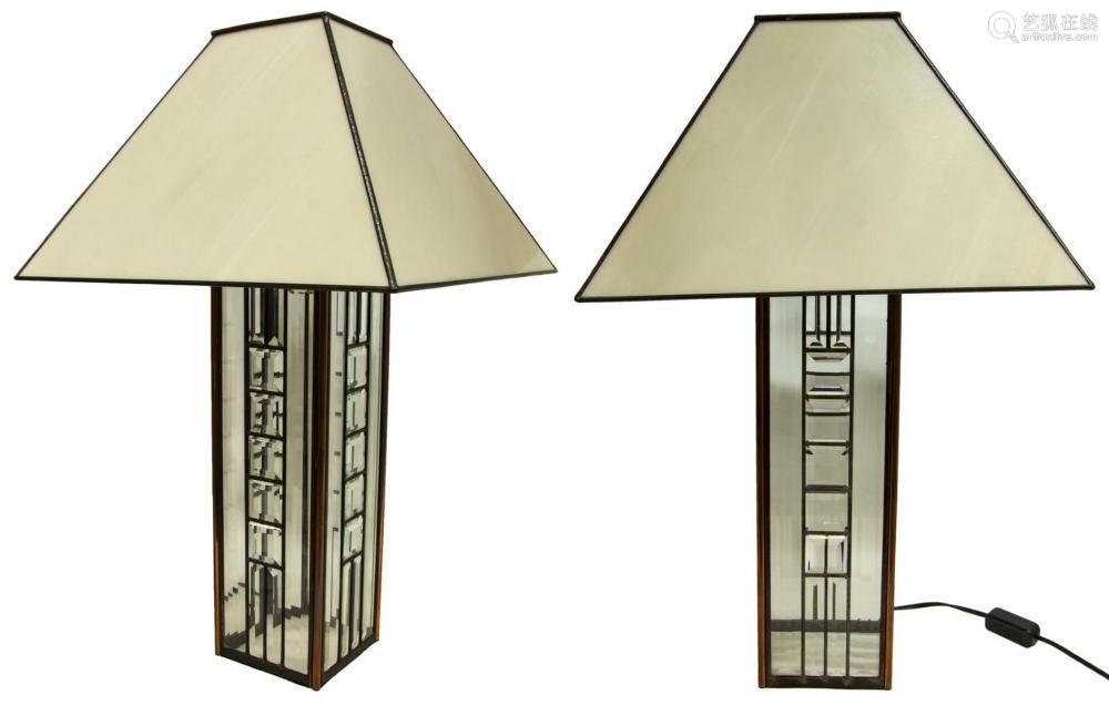 2 American Craftsman Style Table Lamps, Craftsman Style Table Lamps