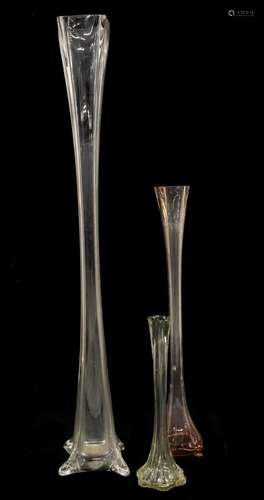 (3) ITALIAN ART GLASS VASES, MONUMENTAL VASE 44