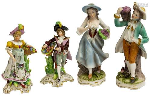 (4) ITALIAN CAPODIMONTE PORCELAIN BISQUE FIGURES