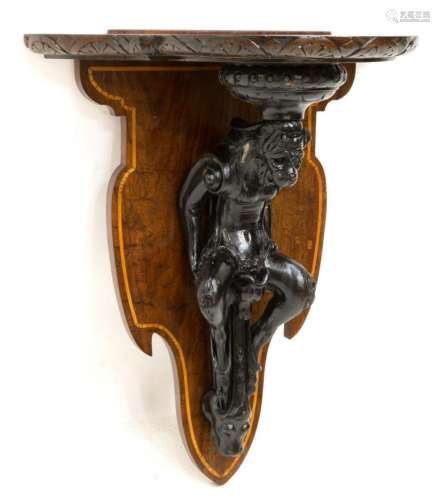(2) FIGURAL CARVED WALL BRACKETS ITALY