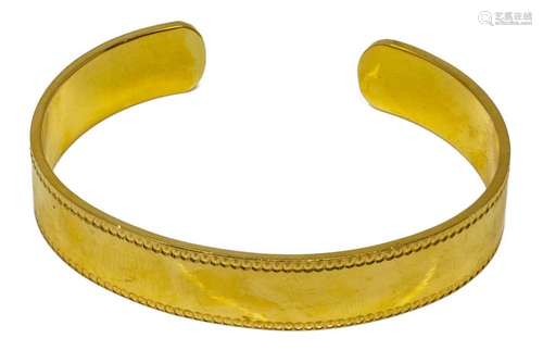 HEAVY ESTATE 22KT YELLOW GOLD CUFF BRACELET, 82.2G